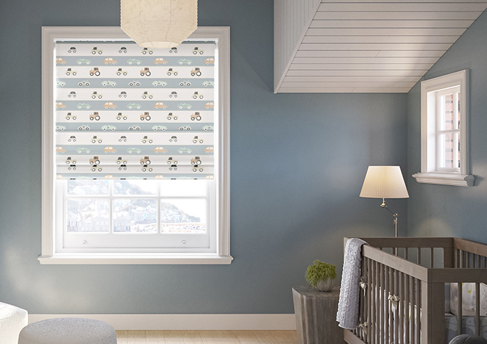 Brum Brum, Blues - Twist&Fit Roman Blind - Image 3
